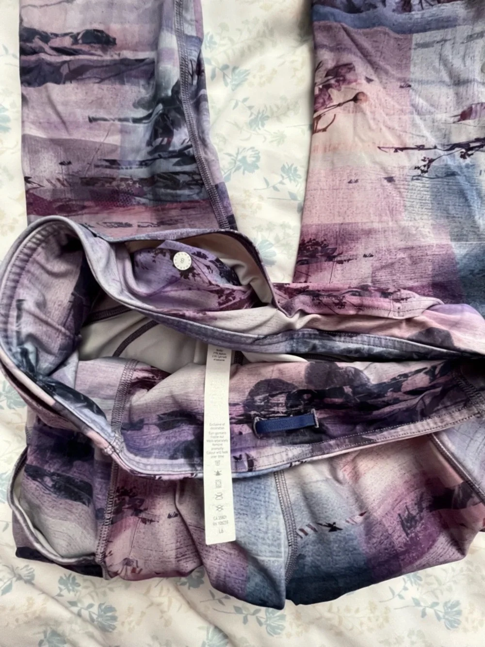 lululemon athletica Girls' Printed Leggings in Teal & Purple Mix